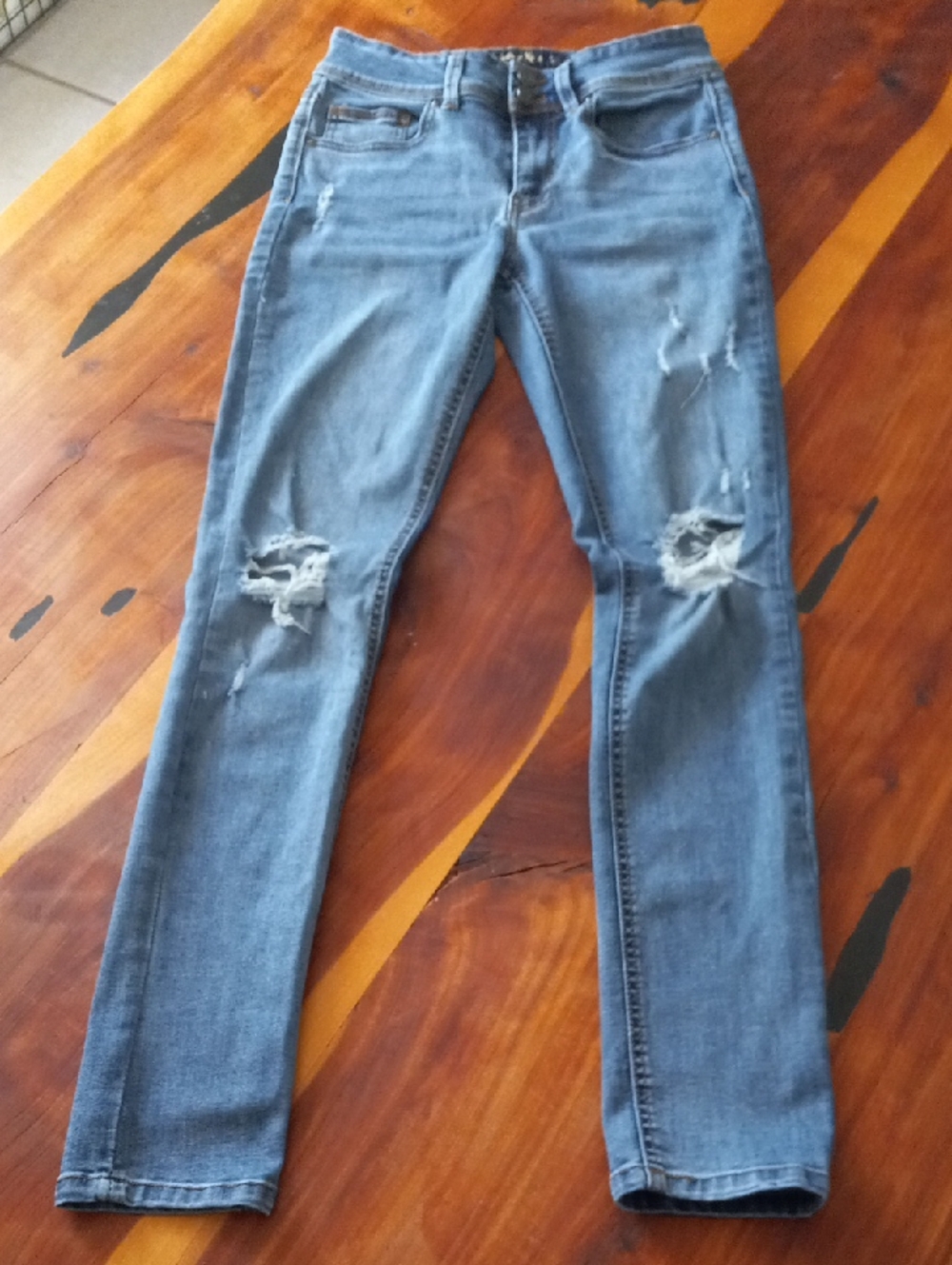 Indigo Rein Light Blue Destroyed Denim Skinny Jeans
